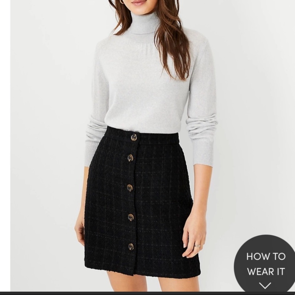 Ann Taylor black tweed skirt